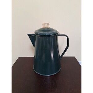 GSI Outdoors Camping Sierra Enamelware Percolator Coffee Pot 8 Cup Green Speckle
